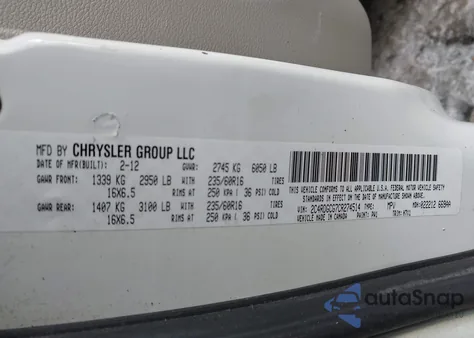 2012 Dodge Grand Caravan Sxt from USA, damaged, VIN 2C4RDGCG7CR274514